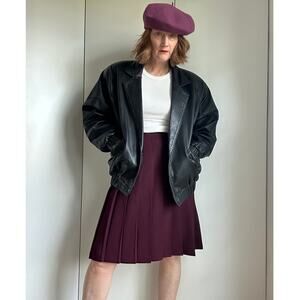 Vintage North Beach Leather Womens Size large Black Oversized Fit USA Unisex